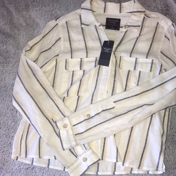 NWT Abercrombie blouse shirt linen - Picture 2 of 5